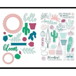 Diamond Press *Greenery* Embellishment, Stamp (30) and Die (17) Set‎ NEW